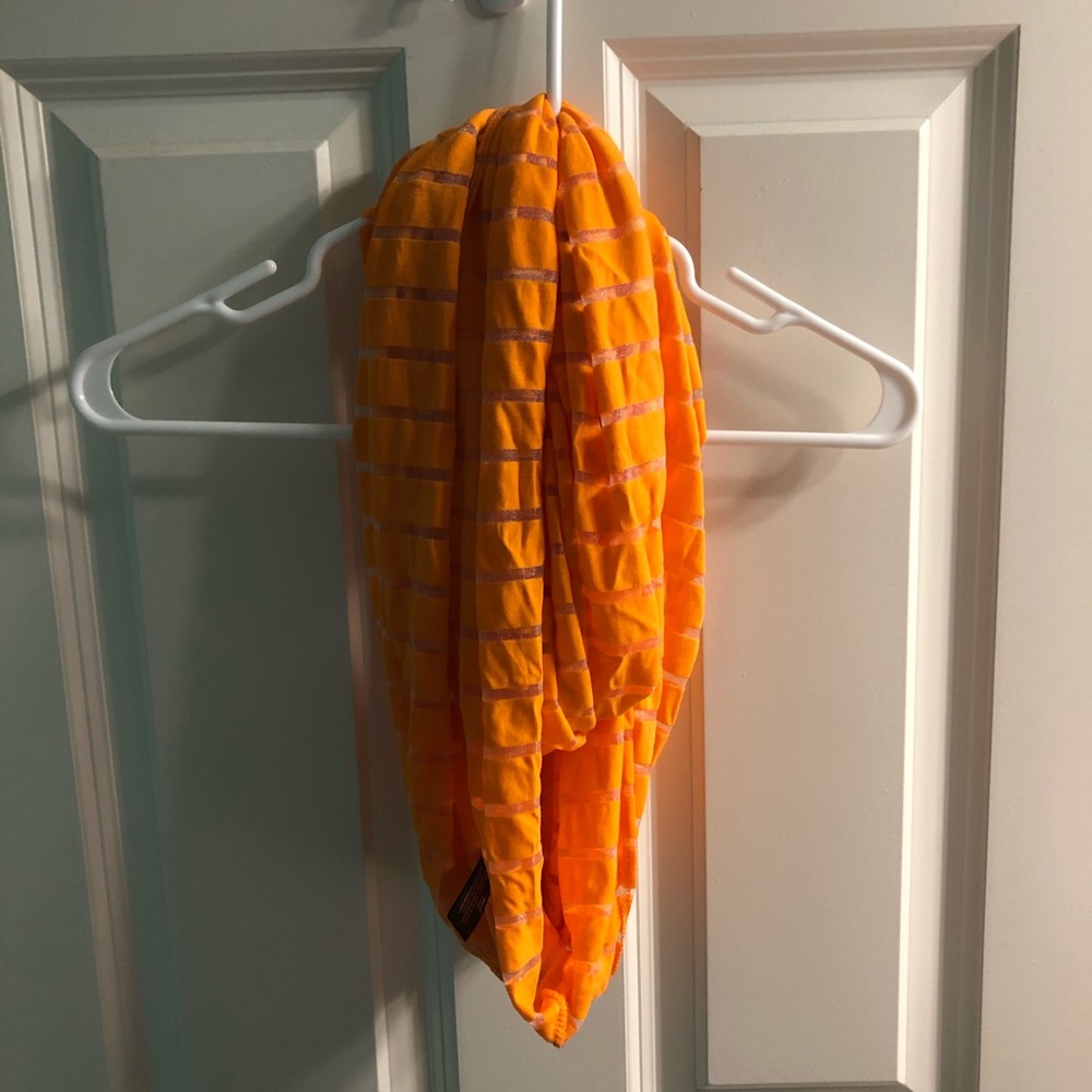 Orange/silver infinity scarf